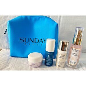 Sunday Riley Pink Drink, Good Genes, Moisturizer Cream, A+ Serum w/travel bag